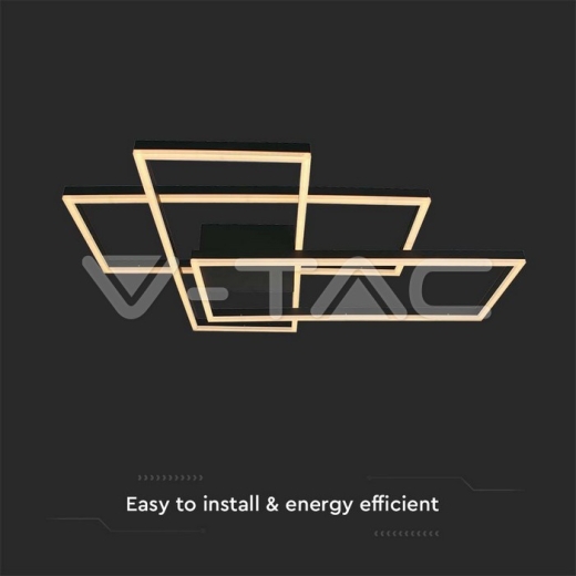 47W LED Designer Ceiling Light ( L90*W67*9CM) 3000K Black Body - 2