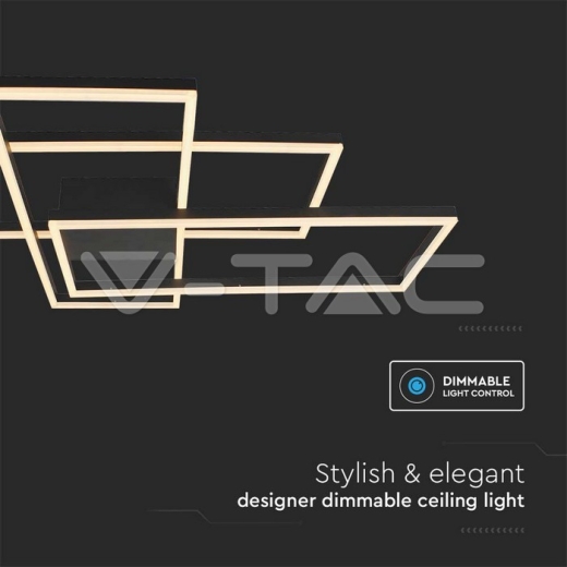 47W LED Designer Ceiling Light ( L90*W67*9CM) 3000K Black Body - 3