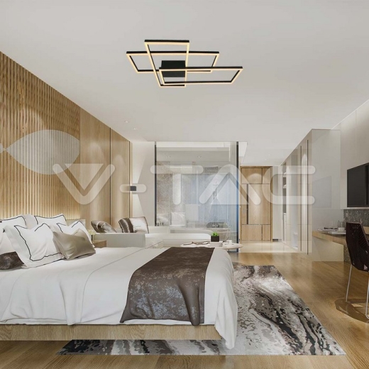 47W LED Designer Ceiling Light ( L90*W67*9CM) 3000K Black Body - 7