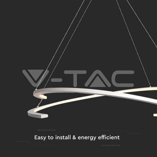 48W LED Designer Hanging Light 800*1200mm Triac Dimmable 4000K White - 2