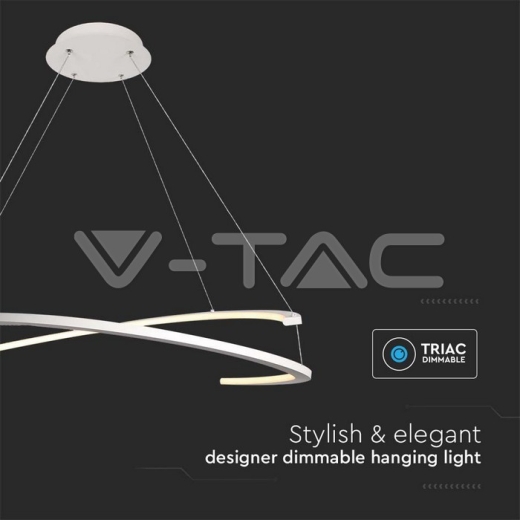48W LED Designer Hanging Light 800*1200mm Triac Dimmable 4000K White - 3