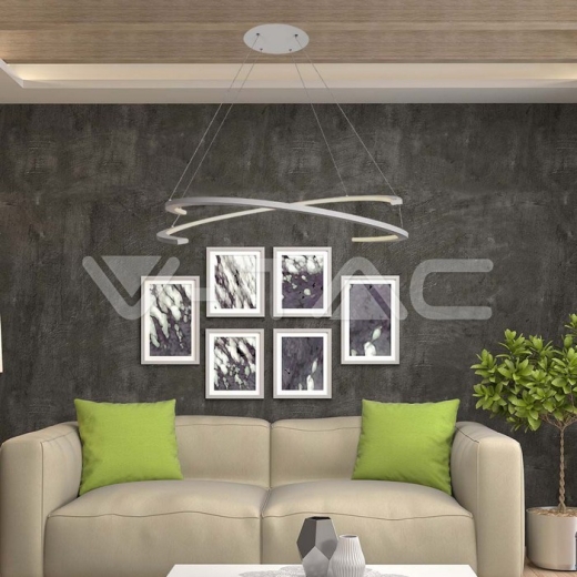 48W LED Designer Hanging Light 800*1200mm Triac Dimmable 4000K White - 7