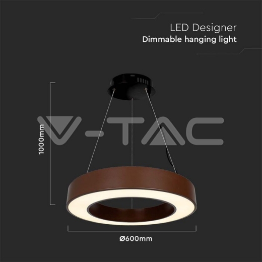 50W LED Designer Hanging Light Triac Dimmable 4000K Corten - 6