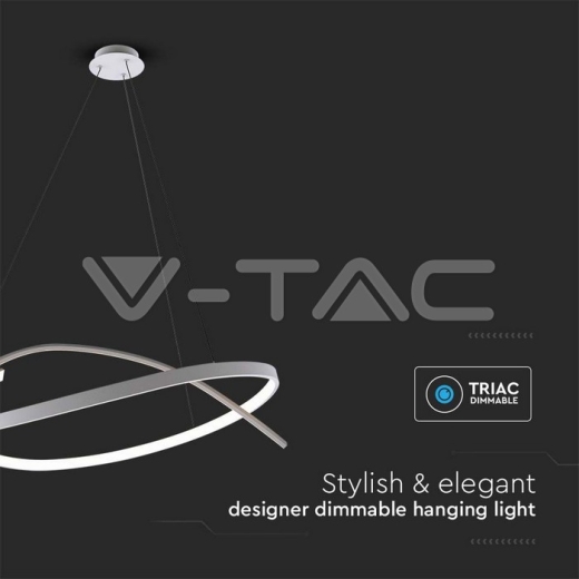 48W LED Designer Hanging Light 800*1200mm Triac Dimmable 4000K White - 3