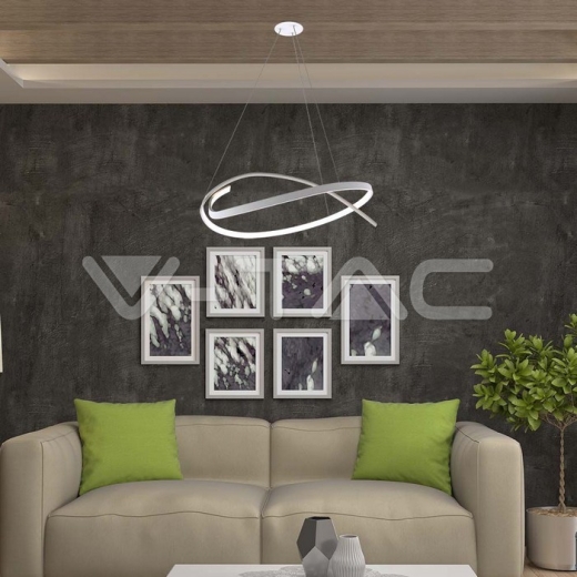 48W LED Designer Hanging Light 800*1200mm Triac Dimmable 4000K White - 6