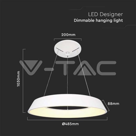 48W LED Designer Hanging Light Triac Dimmable White 4000K - 5