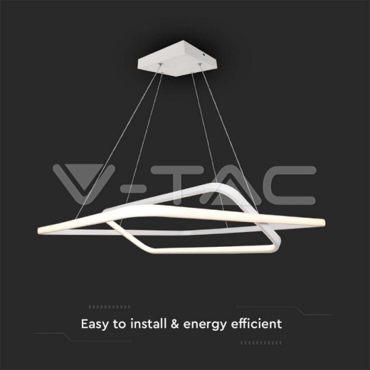 50W LED Designer Metal Hanging Light 600 x 600 x 1200mm White 3000K Dimmable - 2