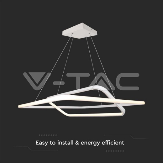 50W LED Designer Metal Hanging Light 600 x 600 x 1200mm White 4000K Dimmable - 2