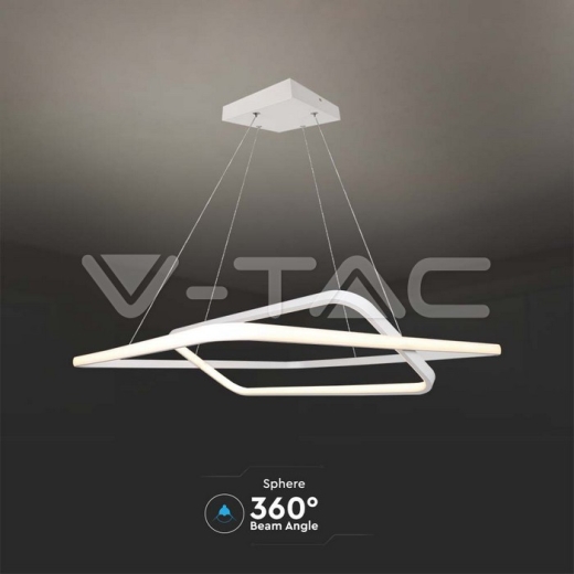 50W LED Designer Metal Hanging Light 600 x 600 x 1200mm White 4000K Dimmable - 4