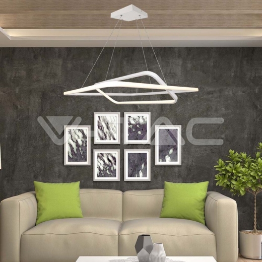 50W LED Designer Metal Hanging Light 600 x 600 x 1200mm White 4000K Dimmable - 7