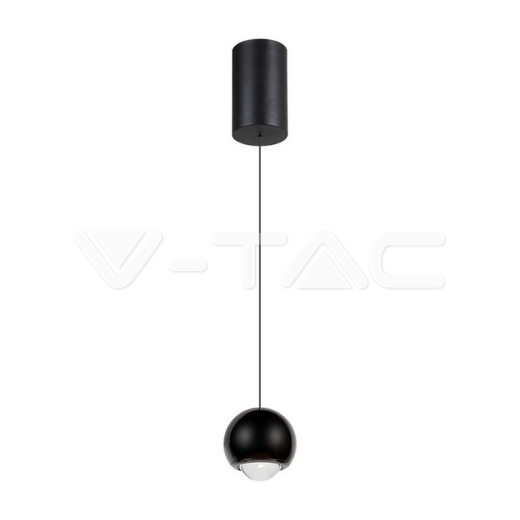 5W LED Hanging Pendant Light Black Body 3000K - 1