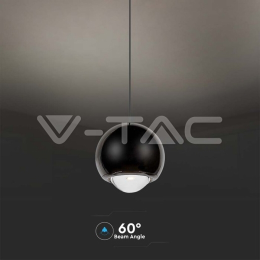 5W LED Hanging Pendant Light Black Body 3000K - 4