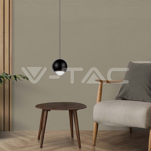 5W LED Hanging Pendant Light Black Body 3000K - 7