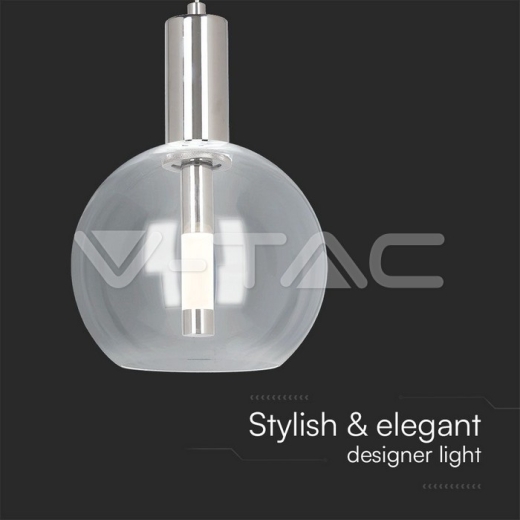 5W LED Pendant Light 3000K Clear Glass - 4