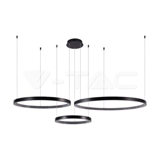 57W LED Designer Hanging Lamp Crystal Black 4000K - 1