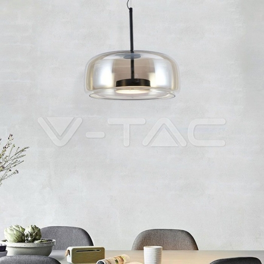 6W LED Designer Pendant Lamp Metal + Glass Body D350*H170 3000K - 4