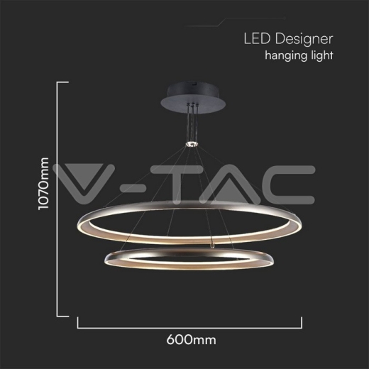 65W LED Designer Pendant Lamp Champagne Gold 3000K D400+D600 - 4