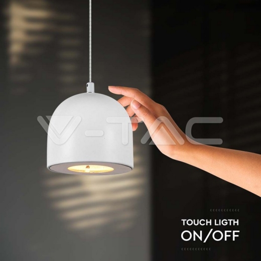 8.5W LED Hanging Lamp Φ100 Adjustable Wire Touch On/Of Grey Body 3000K - 5