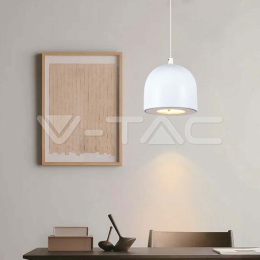 8.5W LED Hanging Lamp Φ100 Adjustable Wire Touch On/Of White Body 3000K - 8