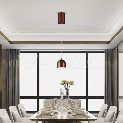 8.5W LED Hanging Lamp Φ100 Brown Body 3000K - 6
