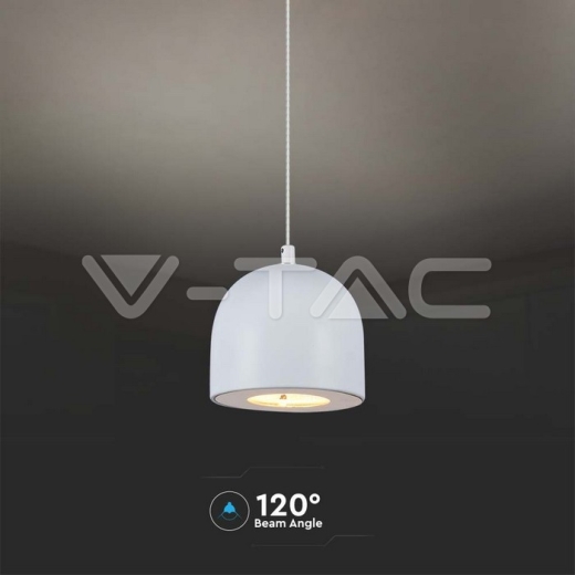 8.5W LED Hanging Lamp Φ100 White Body 3000K - 4