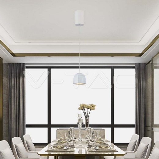 8.5W LED Hanging Lamp Φ100 White Body 3000K - 6