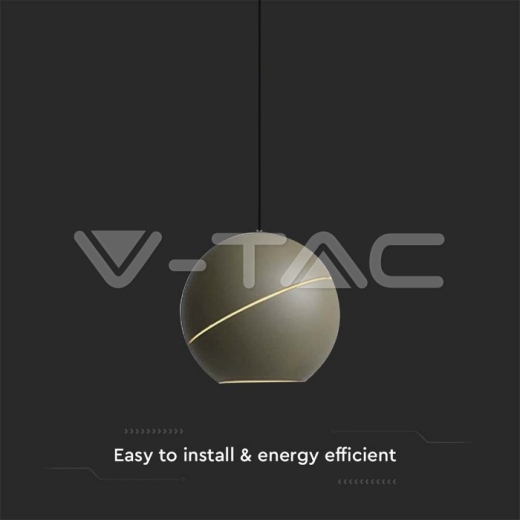 8.5W LED Hanging Lamp Φ180 Adjustable Wire Touch On/Of Gold Body 3000K - 2