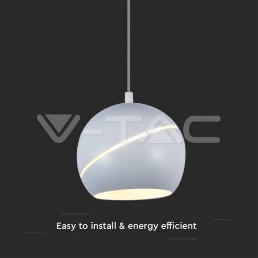 8.5W LED Hanging Lamp Φ180 White Body 3000K - 2