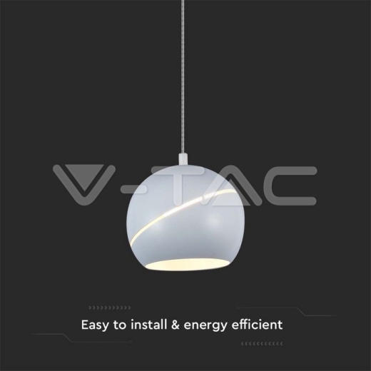 8.5W LED Hanging Lamp Φ180 Adjustable Wire Touch On/Of White Body 3000K - 2