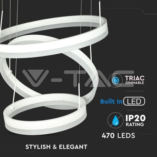 86W Soft Light Chandelier Dimmable White 3000K - 3