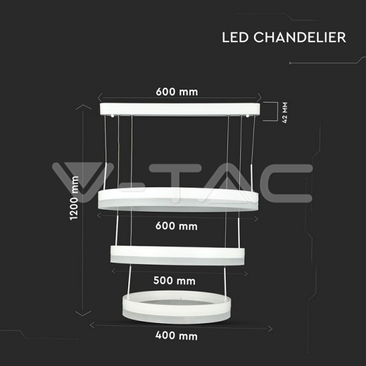 86W Soft Light Chandelier Dimmable White 3000K - 4