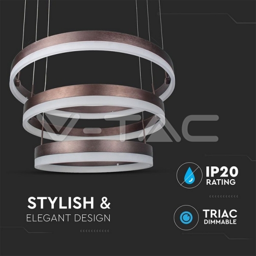 86W Soft Light Chandelier Dimmable Coffee 3000K - 3