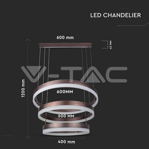 86W Soft Light Chandelier Dimmable Coffee 3000K - 4