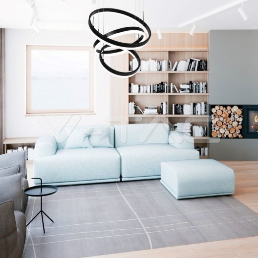 86W Soft Light Chandelier Dimmable Black 3000K - 5