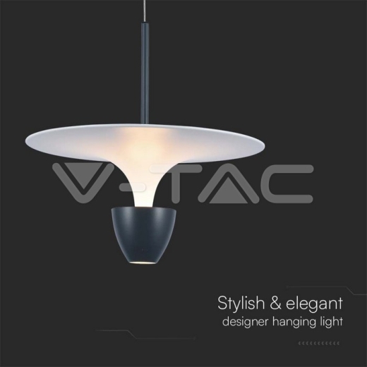 9W LED Designer Hanging Lamp (30*300*1370MM) White+Crey Body 3000K Adjustable Height - 3