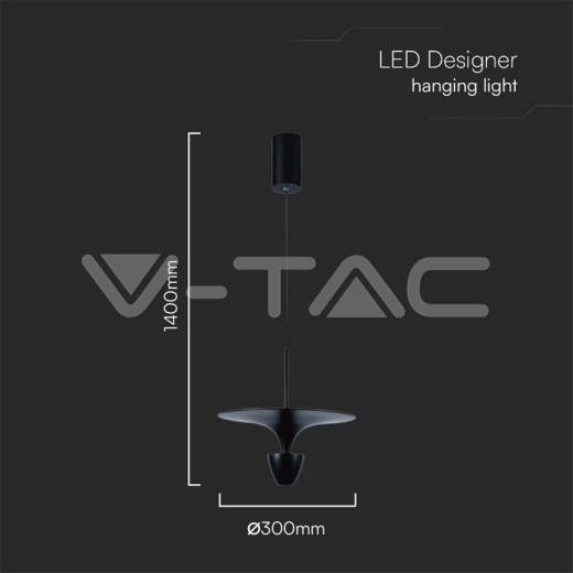 9W LED Designer Hanging Lamp (30*320*100CM) Black 3000K - 5