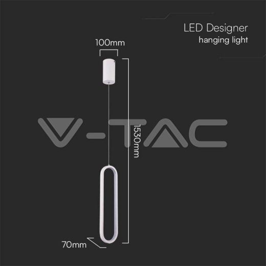 9W LED Designer Hanging Lamp (30*320*100CM) Black+Gold Body 3000K - 5