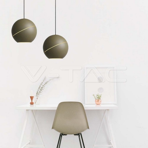 8.5W LED Hanging Lamp Φ180 Champagne Gold Body 3000K - 7