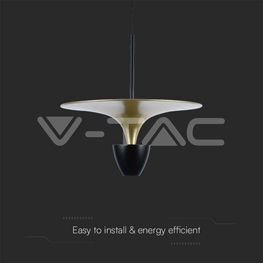9W LED Designer Hanging Lamp (30*320*100CM) Black+Gold Body 4000K - 2