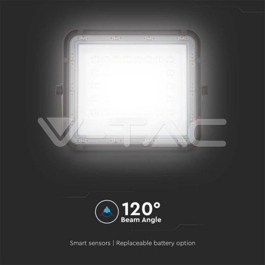 Proyector Solar 10W LED 4000K Batería reemplazable 3m Alambre Cuerpo negro - 10