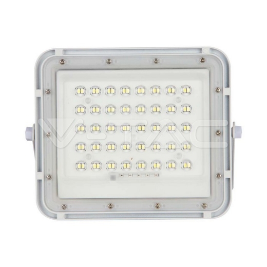 Proyector Solar 10W LED 6400K Batería Reemplazable Alambre 3m Cuerpo Blanco - 2