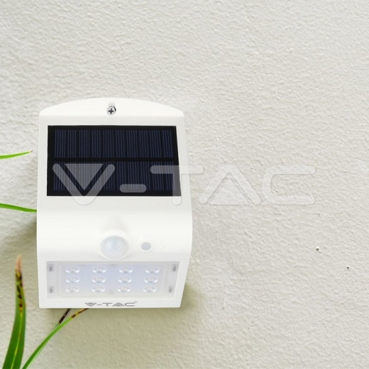 Lámpara LED solar 1.5W cuerpo blanco 4000K - 12