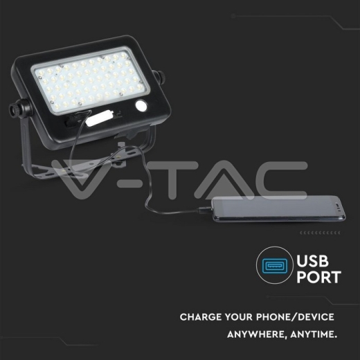 Proyector solar LED 10W cuerpo negro 4000K - 13