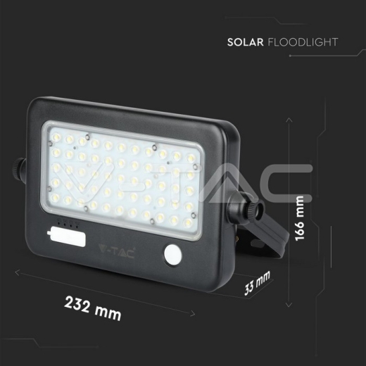 Proyector solar LED 10W cuerpo negro 4000K - 14