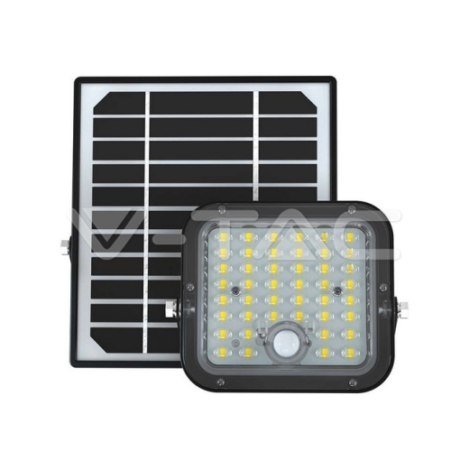 Foco Proyector Solar LED 10W LiFePo Batería 3.7V Negro 4000K - 3