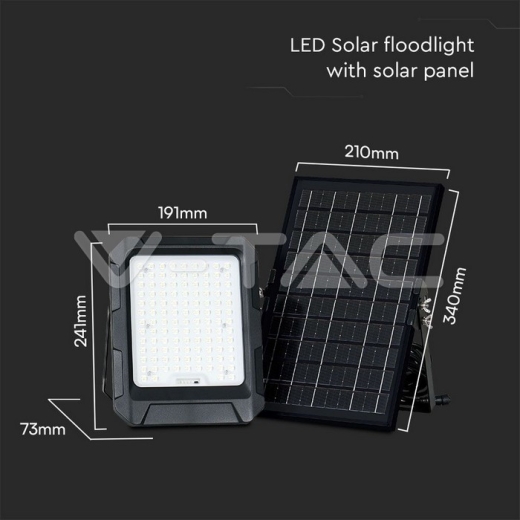 Reflector solar LED de 10 W con batería de 3,7 V y 8 Ah - 8