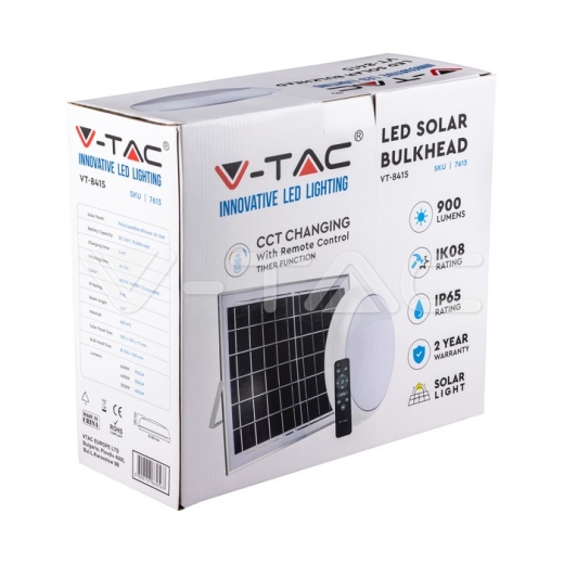 Luz de techo solar LED de 15W control remoto IP65 3 en 1 - 15