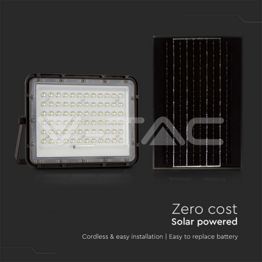 Proyector Solar 15W LED 6400K Batería reemplazable 3m Alambre Cuerpo negro - 6