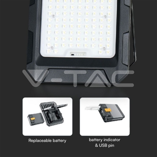 Reflector solar LED de 15 W con batería de 3,7 V y 8 Ah - 3