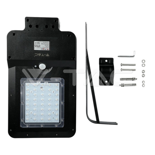 Farola LED Solar 15W cuerpo negro 4000K - 7